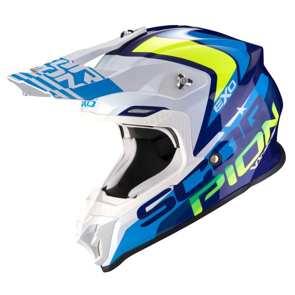 Casco moto Scorpion VX-16 Nation White Neon Yellow Al Mejor Precio iCasque.es
