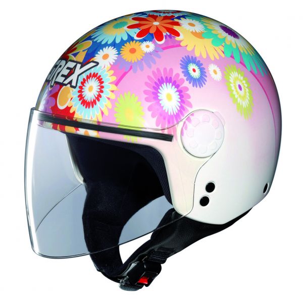 casco moto Grex DJ1 Visor Artwork Flower Pink 81
