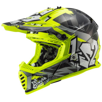 Casque Infantil LS2 Fast II Mini Crusher Black Yellow MX437 Casque Infantil LS2 Fast II Mini Crusher Black Yellow MX437
