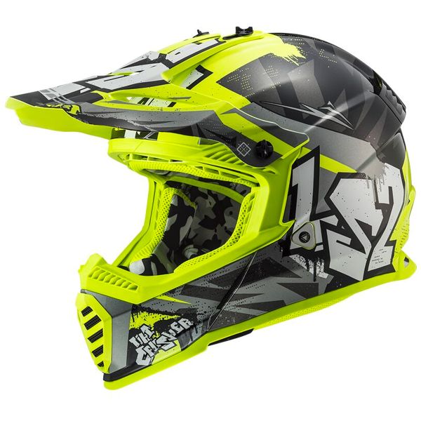 Infantil LS2 Fast II Mini Crusher Black Yellow MX437 Infantil LS2 Fast II Mini Crusher Black Yellow MX437