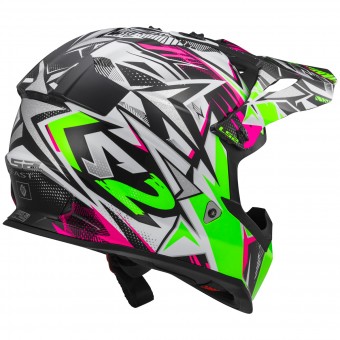 LS2 Fast Mini Strong White Green Pink MX437J