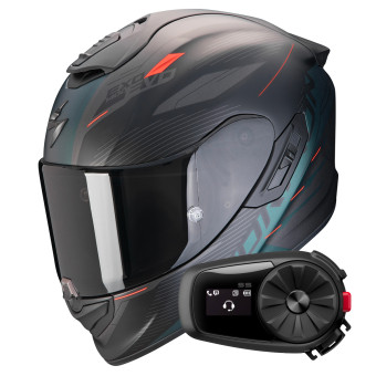 Integral Scorpion Exo 1400 Evo II Air Luma Matt Black Green + Kit Bluetooth 5S