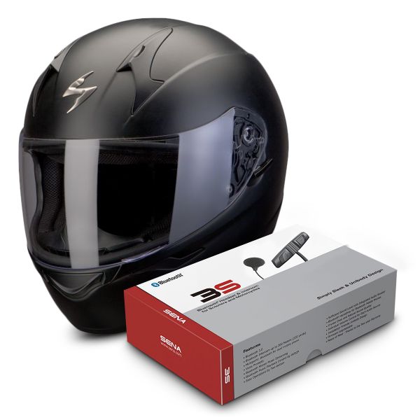 Integral Scorpion EXO 410 Air Negro Mate + Sena 3S Bluetooth Kit