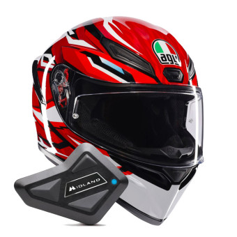 Integral AGV K1 S Lion Black Red White + Kit Bluetooth BT Mini
