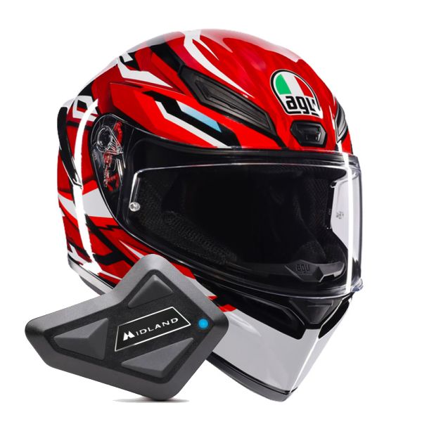 Integral AGV K1 S Lion Black Red White + Kit Bluetooth BT Mini Integral AGV K1 S Lion Black Red White + Kit Bluetooth BT Mini