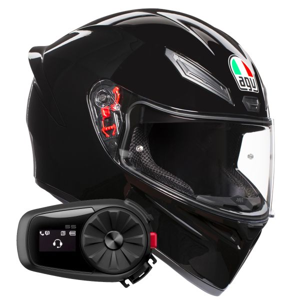 Integral AGV K1 S Mono Black + Kit Bluetooth 5S Solo Integral AGV K1 S Mono Black + Kit Bluetooth 5S Solo