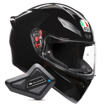 Integral AGV K1 S Mono Black + Kit Bluetooth BT Mini