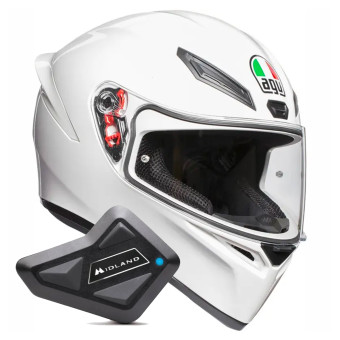 Integral AGV K1 S Mono White + Kit Bluetooth BT Mini