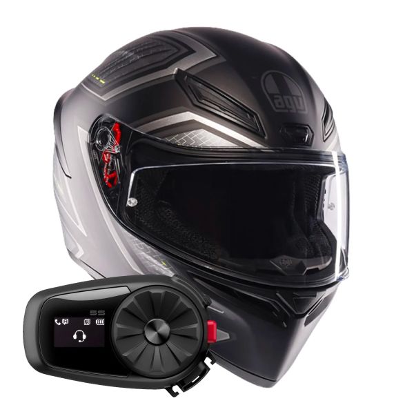 Integral AGV K1 S Sling Matt Black Grey + Kit Bluetooth 5S Solo