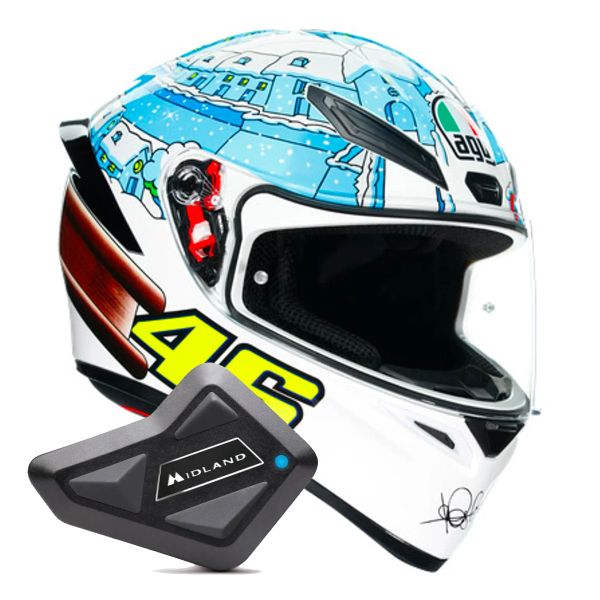 Integral AGV K1 S Top Rossi Winter Test 2017 + Kit Bluetooth BT Mini