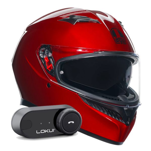 Integral AGV K3 Mono Competition Red + Kit Bluetooth Lokui K30 Integral AGV K3 Mono Competition Red + Kit Bluetooth Lokui K30