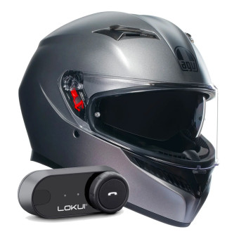 Integral AGV K3 Mono Grey Matt + Kit Bluetooth Lokui K30