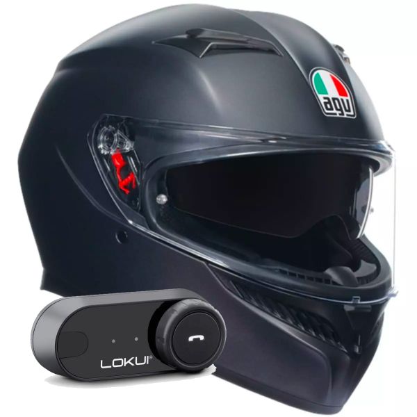 Integral AGV K3 Mono Matt Black + Kit Bluetooth Lokui K30