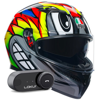 Integral AGV K3 Multi Birdy 2.0 Grey Yellow Red + Kit Bluetooth Lokui K30