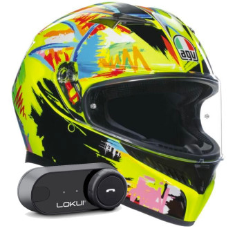 Integral AGV K3 Top Rossi Winter Test 2019 + Kit Bluetooth Lokui K30