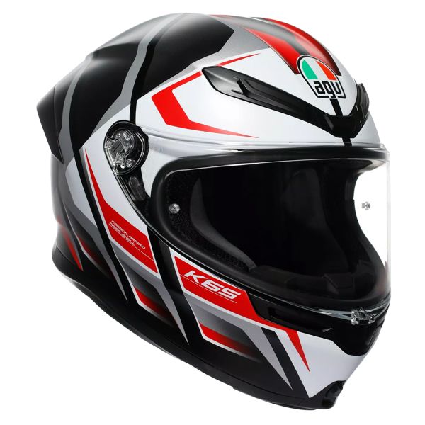 Integral AGV K6 S Karve Matt Black White Red Integral AGV K6 S Karve Matt Black White Red