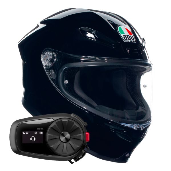 Integral AGV K6 S Mono Black + Kit Bluetooth 5S Solo Integral AGV K6 S Mono Black + Kit Bluetooth 5S Solo