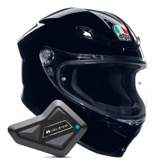 Integral AGV K6 S Mono Black + Kit Bluetooth BT Mini