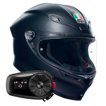Integral AGV K6 S Mono Matt Black + Kit Bluetooth 5S Solo