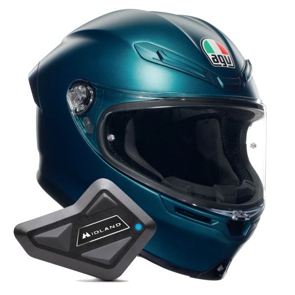 Integral AGV K6 S Mono Petrolio Matt + Kit Bluetooth BT Mini