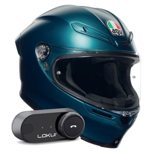 Integral AGV K6 S Mono Petrolio Matt + Kit Bluetooth Lokui K30