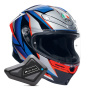 Casque Integral AGV K6 S Multi Slashcut Black Blue Red + Kit Bluetooth BT Mini