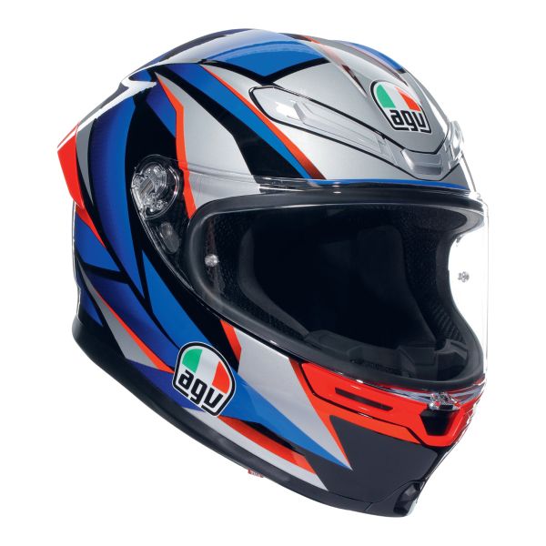 AGV K6 S Multi Slashcut Black Blue Red + Kit Bluetooth BT Mini