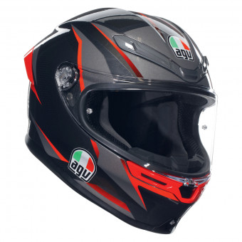 AGV K6 S Multi Slashcut Black Grey Red + Kit Bluetooth BT Mini