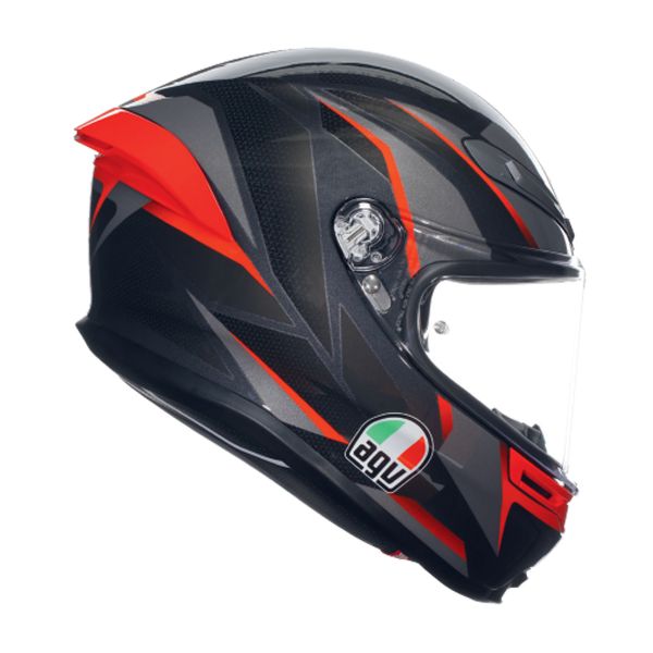 AGV K6 S Multi Slashcut Black Grey Red + Kit Bluetooth Lokui K30