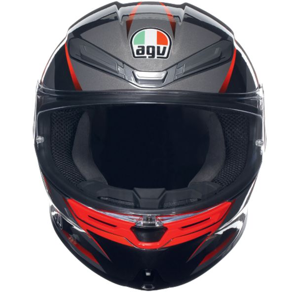 AGV K6 S Multi Slashcut Black Grey Red + Kit Bluetooth Lokui K30