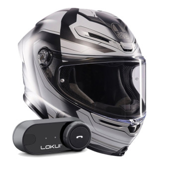 Casque Integral AGV K6 S Ultrasonic Matt Black Grey + Kit Bluetooth Lokui K30 Casque Integral AGV K6 S Ultrasonic Matt Black Grey + Kit Bluetooth Lokui K30