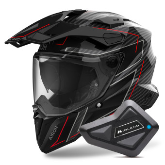Integral Airoh Commander 2 Carbon Stylish + Kit Bluetooth BT Mini