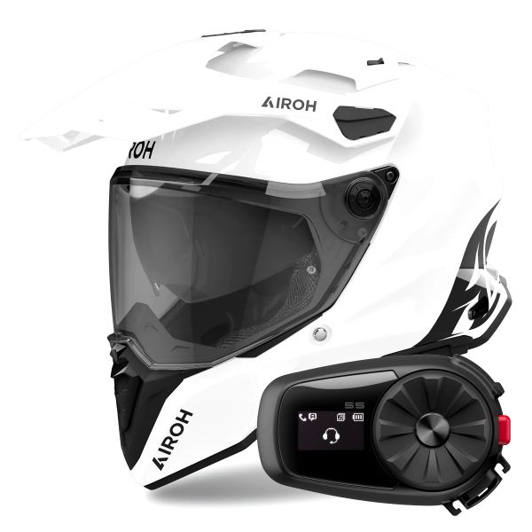 Integral Airoh Commander 2 Color White + Kit Bluetooth 5S Solo Integral Airoh Commander 2 Color White + Kit Bluetooth 5S Solo