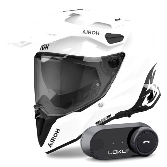 Integral Airoh Commander 2 Color White + Kit Bluetooth Lokui K30