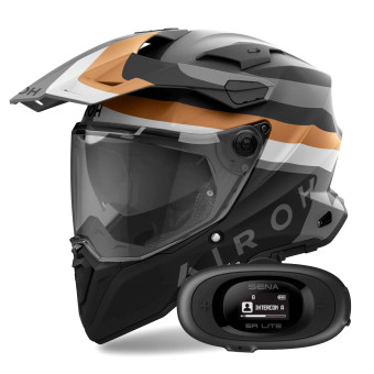 Integral Airoh Commander 2 Doom Gold Matt + Kit bluetooth 5R Lite Solo