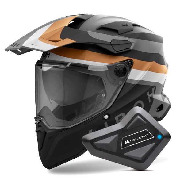 Integral Airoh Commander 2 Doom Gold Matt + Kit Bluetooth BT Mini