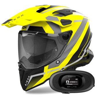 Integral Airoh Commander 2 Mavick Yellow Matt + Kit bluetooth 5R Lite Solo