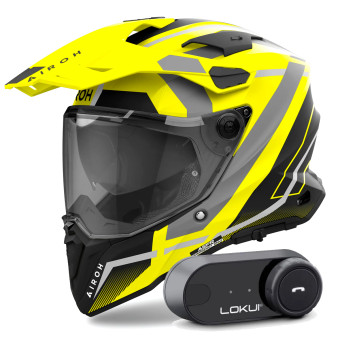Integral Airoh Commander 2 Mavick Yellow Matt + Kit Bluetooth Lokui K30