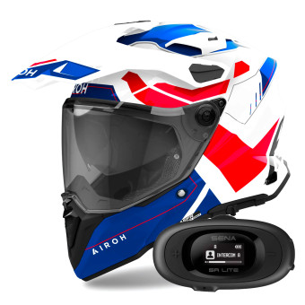 Integral Airoh Commander 2 Reveal Blue Red + Kit bluetooth 5R Lite Solo