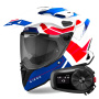 Casque Integral Airoh Commander 2 Reveal Blue Red + Kit Bluetooth 5S Solo
