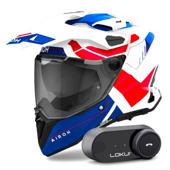 Integral Airoh Commander 2 Reveal Blue Red + Kit Bluetooth Lokui K30