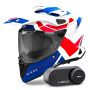 Casque Integral Airoh Commander 2 Reveal Blue Red + Kit Bluetooth Lokui K30