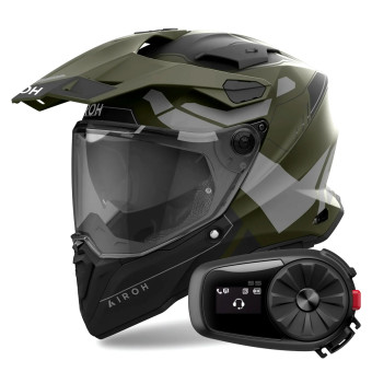 Integral Airoh Commander 2 Reveal Military Green + Kit Bluetooth 5S Solo