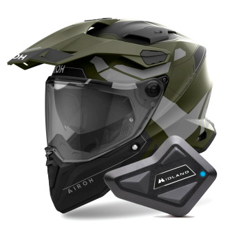 Integral Airoh Commander 2 Reveal Military Green + Kit Bluetooth BT Mini
