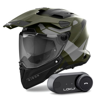 Integral Airoh Commander 2 Reveal Military Green + Kit Bluetooth Lokui K30