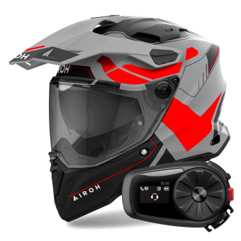Integral Airoh Commander 2 Reveal Red Fluo Matt + Kit Bluetooth 5S Solo