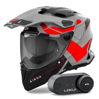 Integral Airoh Commander 2 Reveal Red Fluo Matt + Kit Bluetooth Lokui K30
