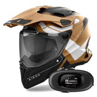 Integral Airoh Commander 2 Reveal Sand Matt + Kit bluetooth 5R Lite Solo
