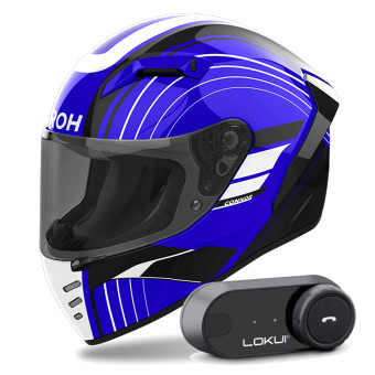 Integral Airoh Connor Achieve Blue + Kit Bluetooth Lokui K30