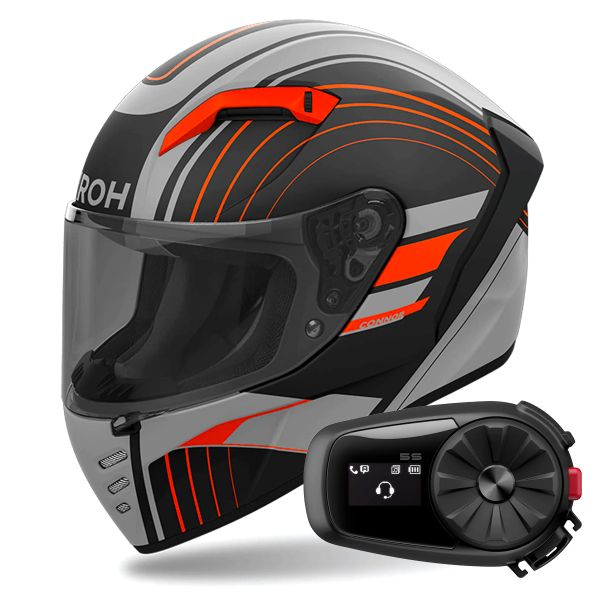 Integral Airoh Connor Achieve Orange Matt + Kit Bluetooth 5S Solo